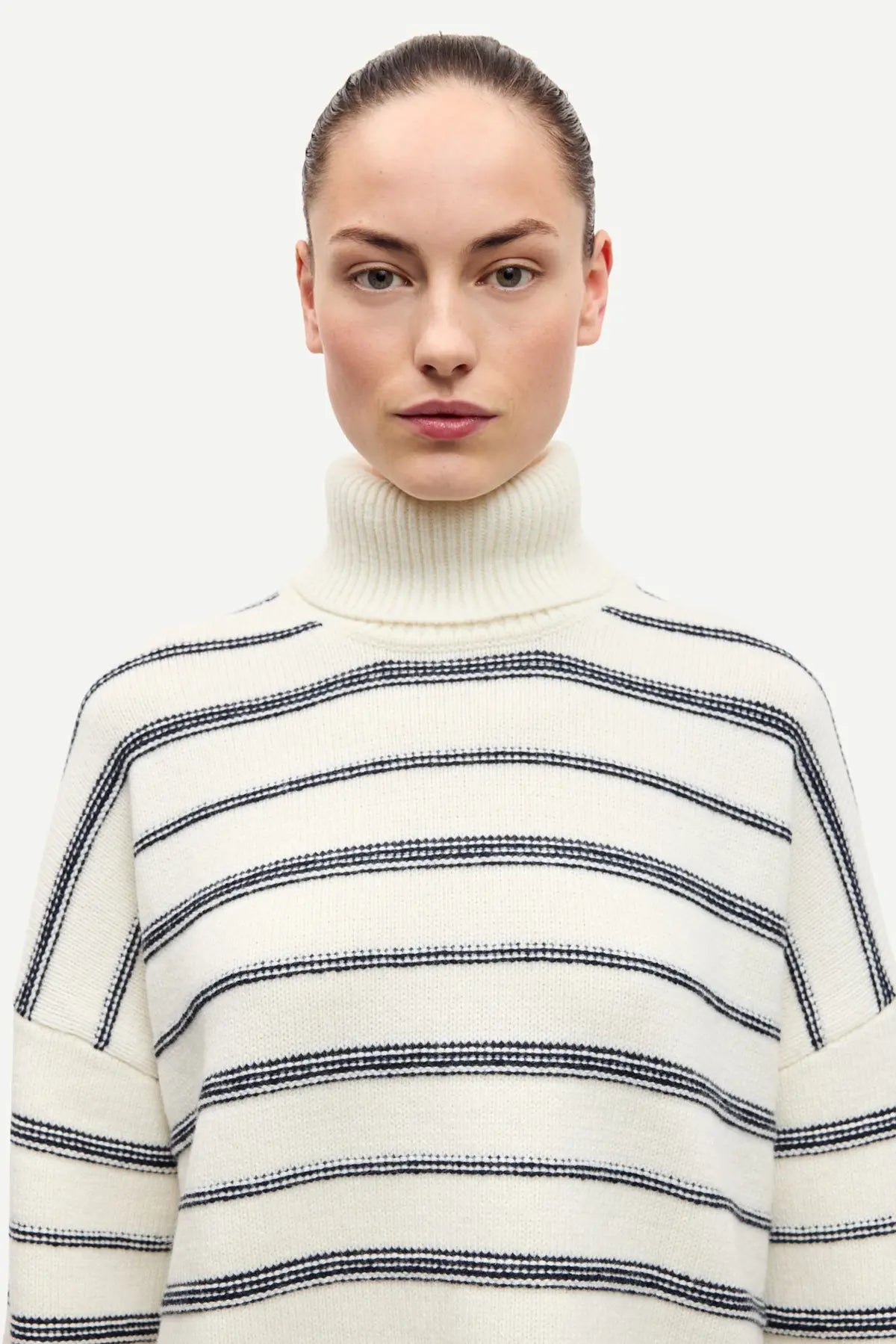 Samsøe Samsøe - Sakeiku Stripe Turtleneck in Clear Cream Stripe