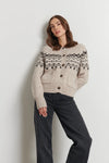 LINE Knitwear - Noa Fair Isle Cardigan in Mountain Slopes