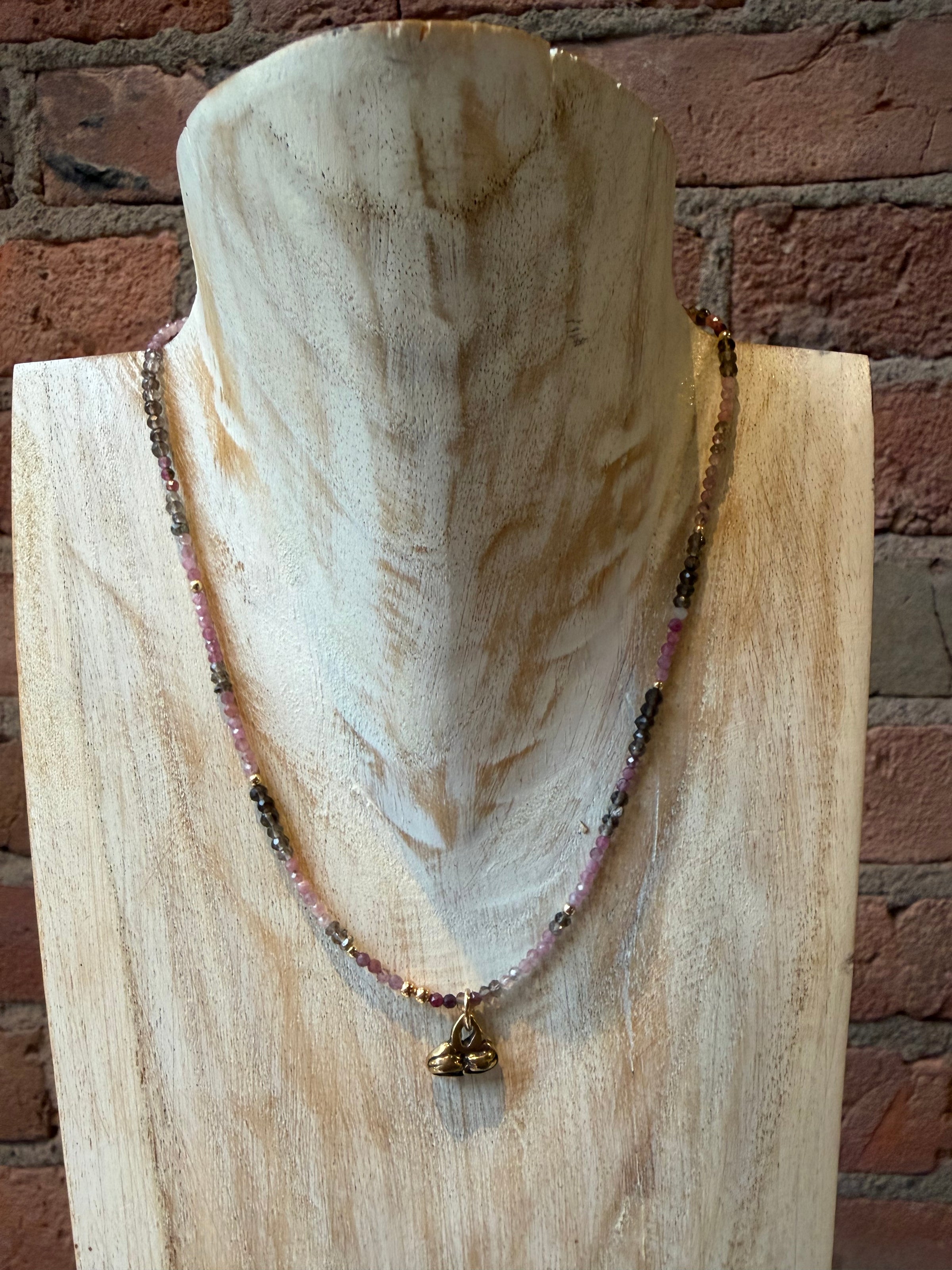 Studio Skanda by Mary Wakefield - Pink Tourmaline with Bronze Pendant Necklace