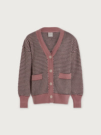 Varley - Tiffany Textured Knit Cardigan in Woodrose Multi Stitch