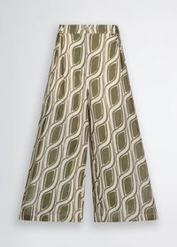 Liu Jo - Ramie Palazzo Trousers in Greenmoss Cable