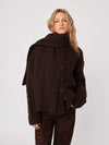 John + Jenn - Zaire Cable Knit Scarf Coatigan in Espresso