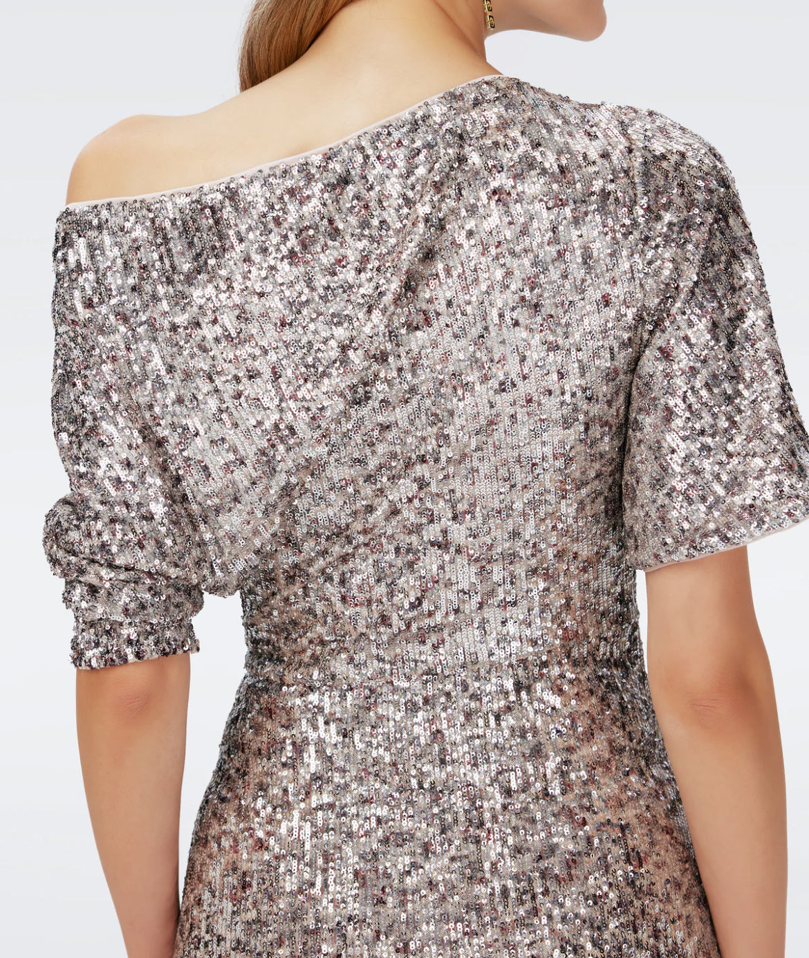 Diane Von Furstenberg Wittrock Sequin Dress in Leopard Bernstein Gold