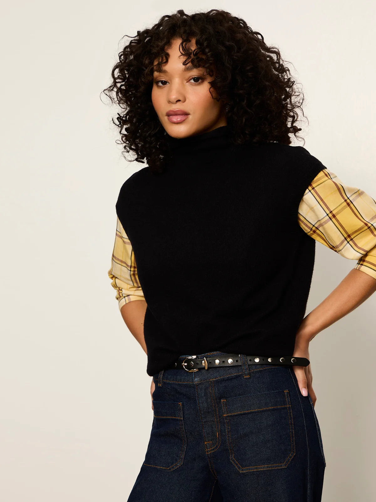 Sanctuary - Mock Neck Sweater Shell in Black
