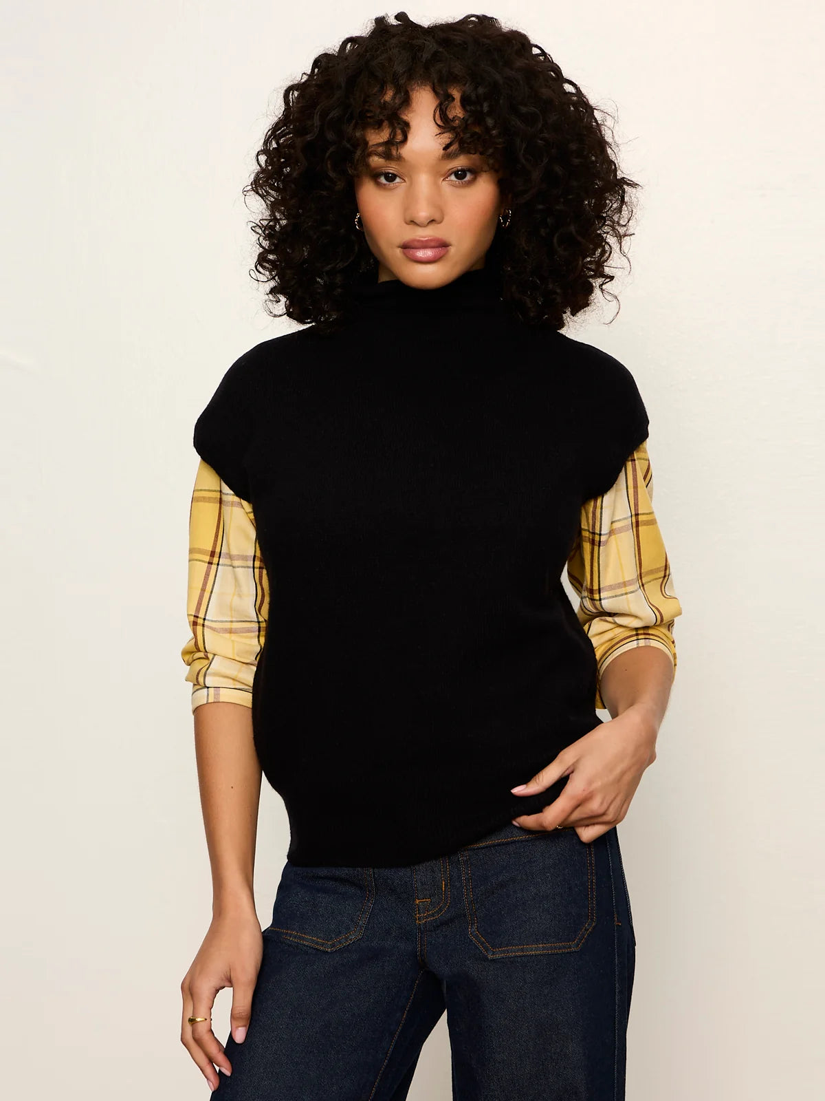 Sanctuary - Mock Neck Sweater Shell in Black
