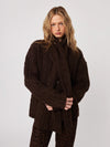 John + Jenn - Zaire Cable Knit Scarf Coatigan in Espresso