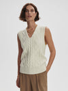 Varley - Kay Cable Knit Vest in Snow White