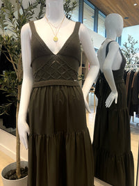 Liu Jo - Knit and Poplin Dress in Olivander