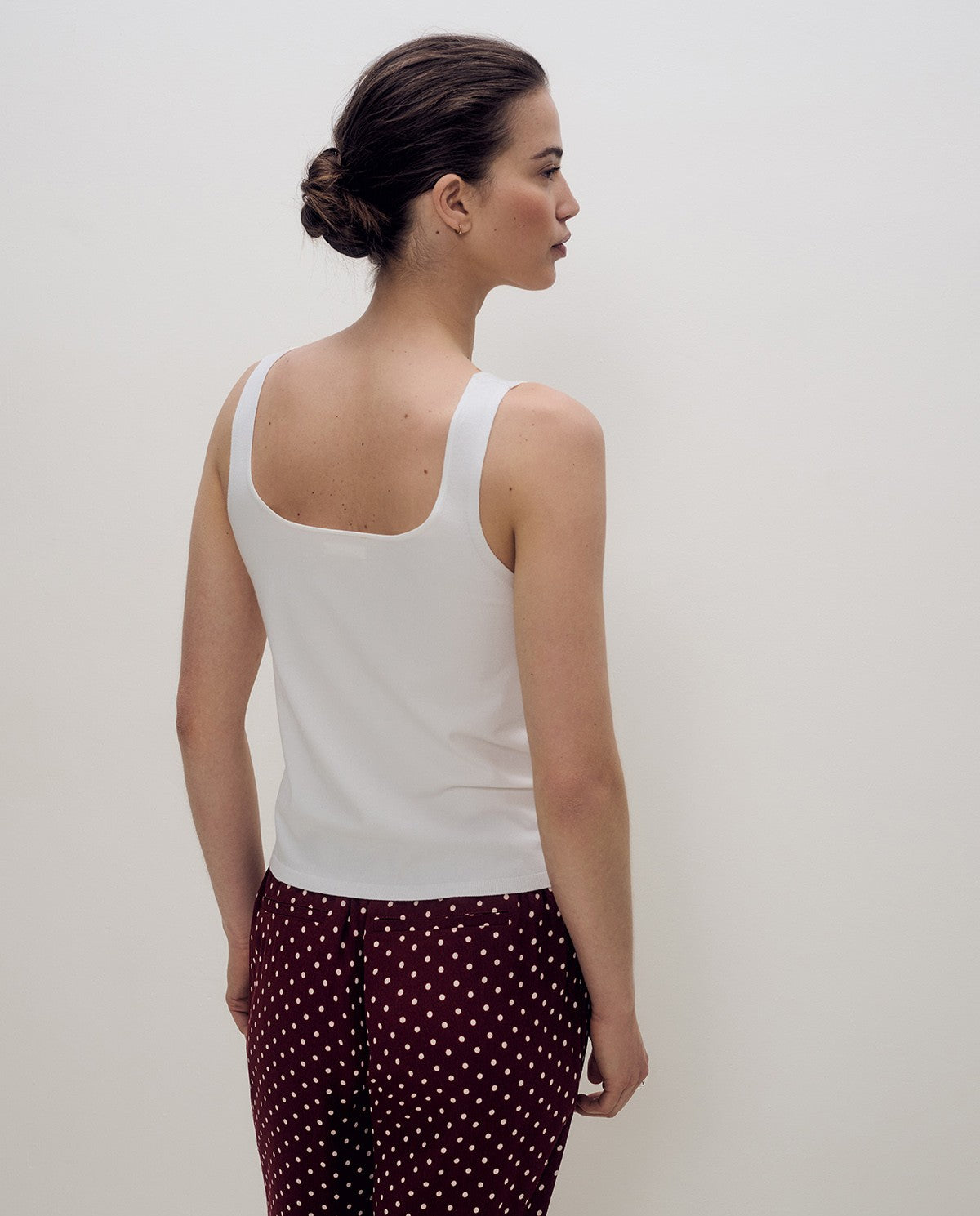 YERSE - Square Neck Top in Ecru