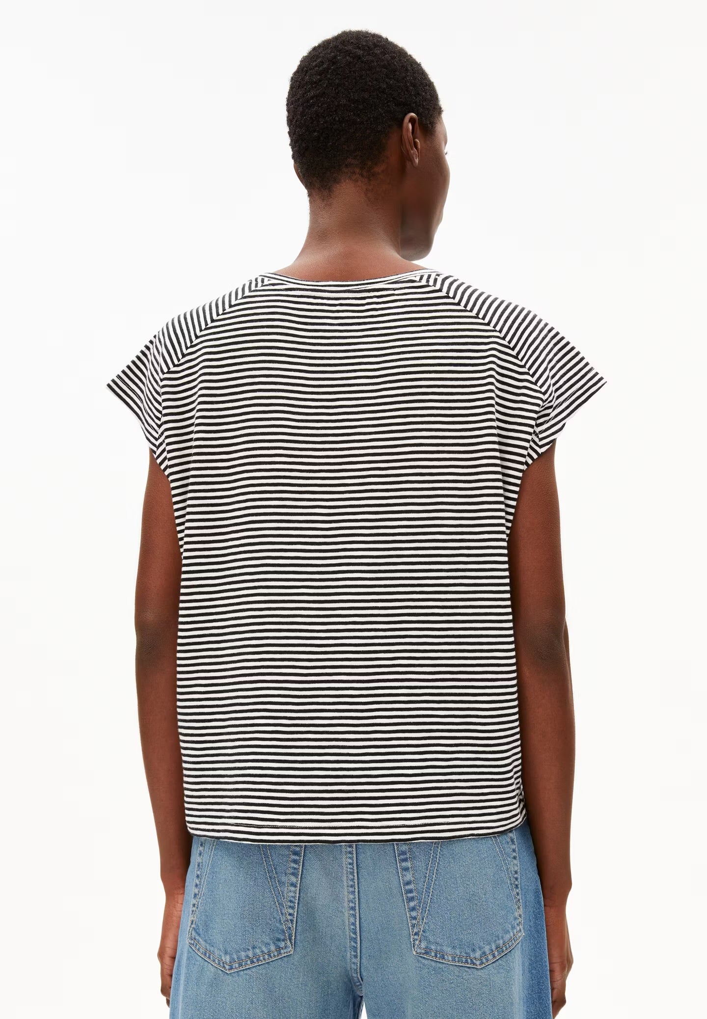 ArmedAngels - Oneliaa Lovely Stripes Tee in Black/Oatmilk