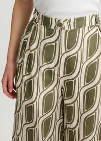 Liu Jo - Ramie Palazzo Trousers in Greenmoss Cable