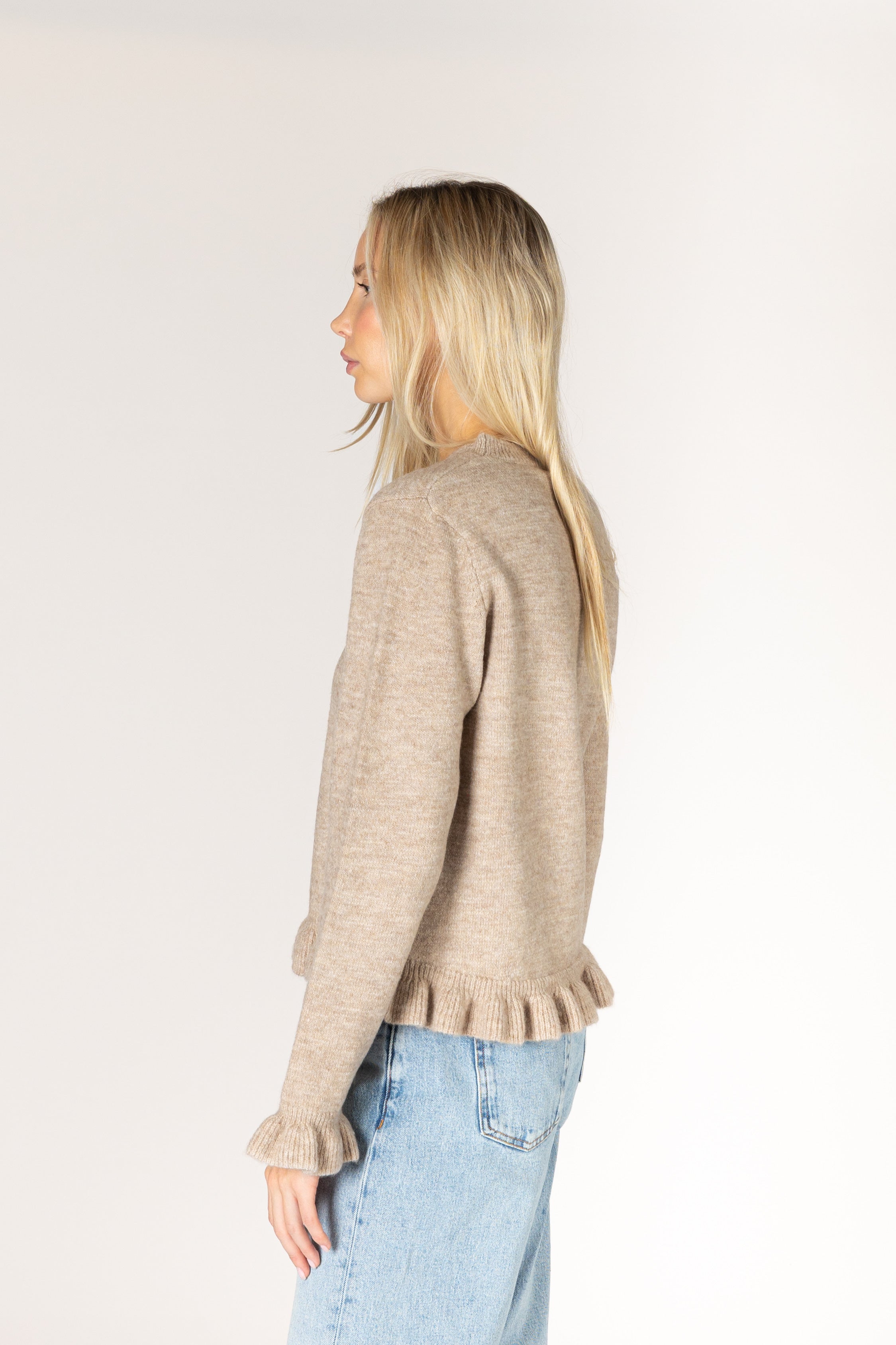 Lyla & Luxe - Adair - Novelty Ruffle Sweater in Putty