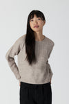 Lyla & Luxe - Addie - Crewneck w/ Cable Detail in Driftwood