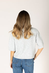 Lyla & Luxe - Aimee - Novelty Short Sleeve Sweater in Fog