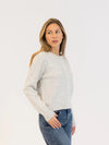 Lyla & Luxe - Aisha Pearl Cardigan in Light Grey
