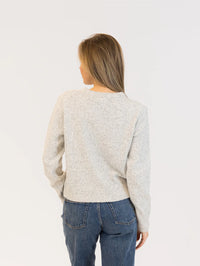 Lyla & Luxe - Aisha Pearl Cardigan in Light Grey