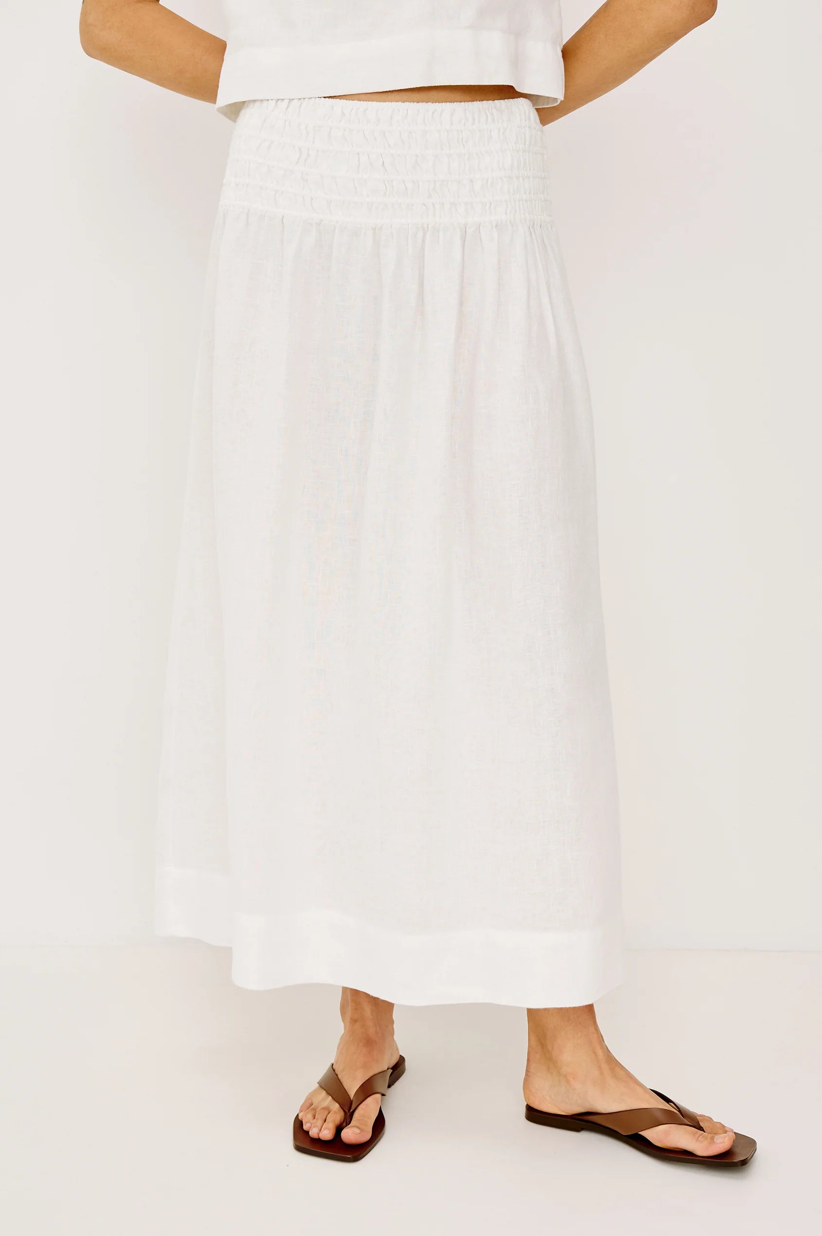 Rails - Alessa Linen Skirt in White