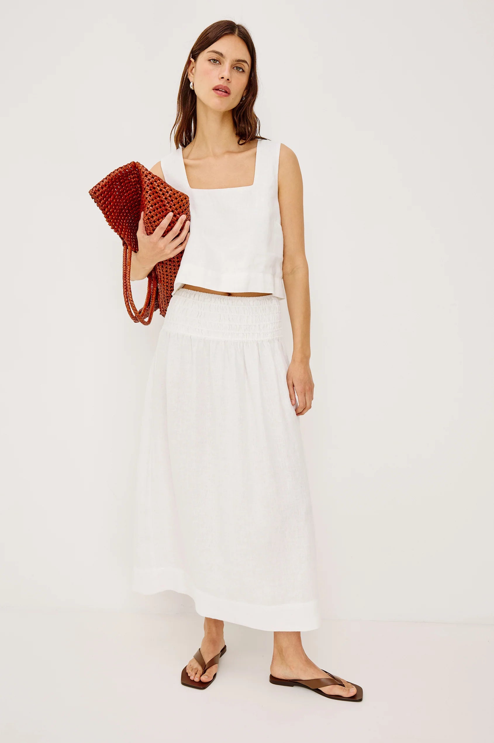 Rails - Alessa Linen Skirt in White