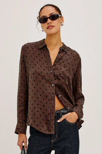 Rails - Alyssa Shirt in Chocolate Polka Dot