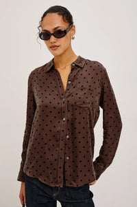Rails - Alyssa Shirt in Chocolate Polka Dot