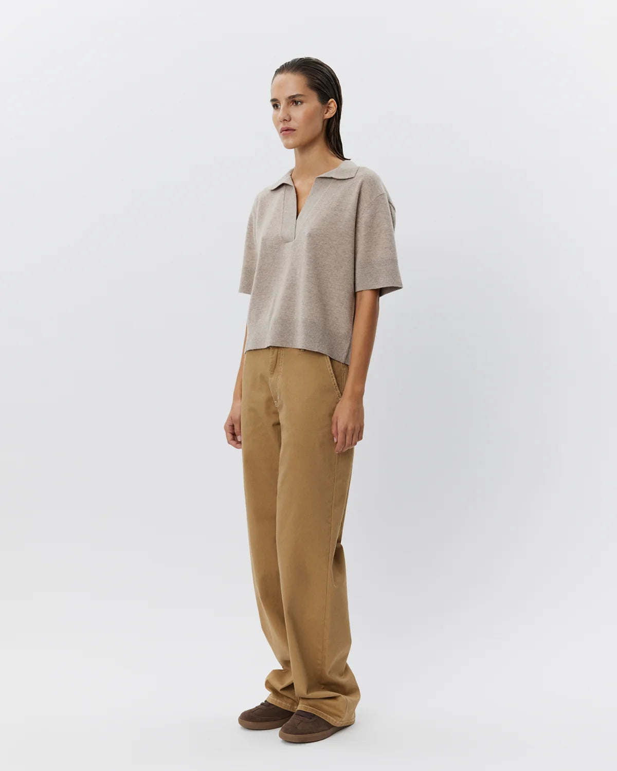 Sofie Schnoor - AMALYSW  Knit Blouse in Brown Melange