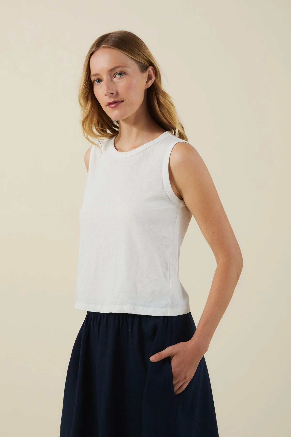 Velvet - Ambria - Cotton Slub Tank Top in Beach