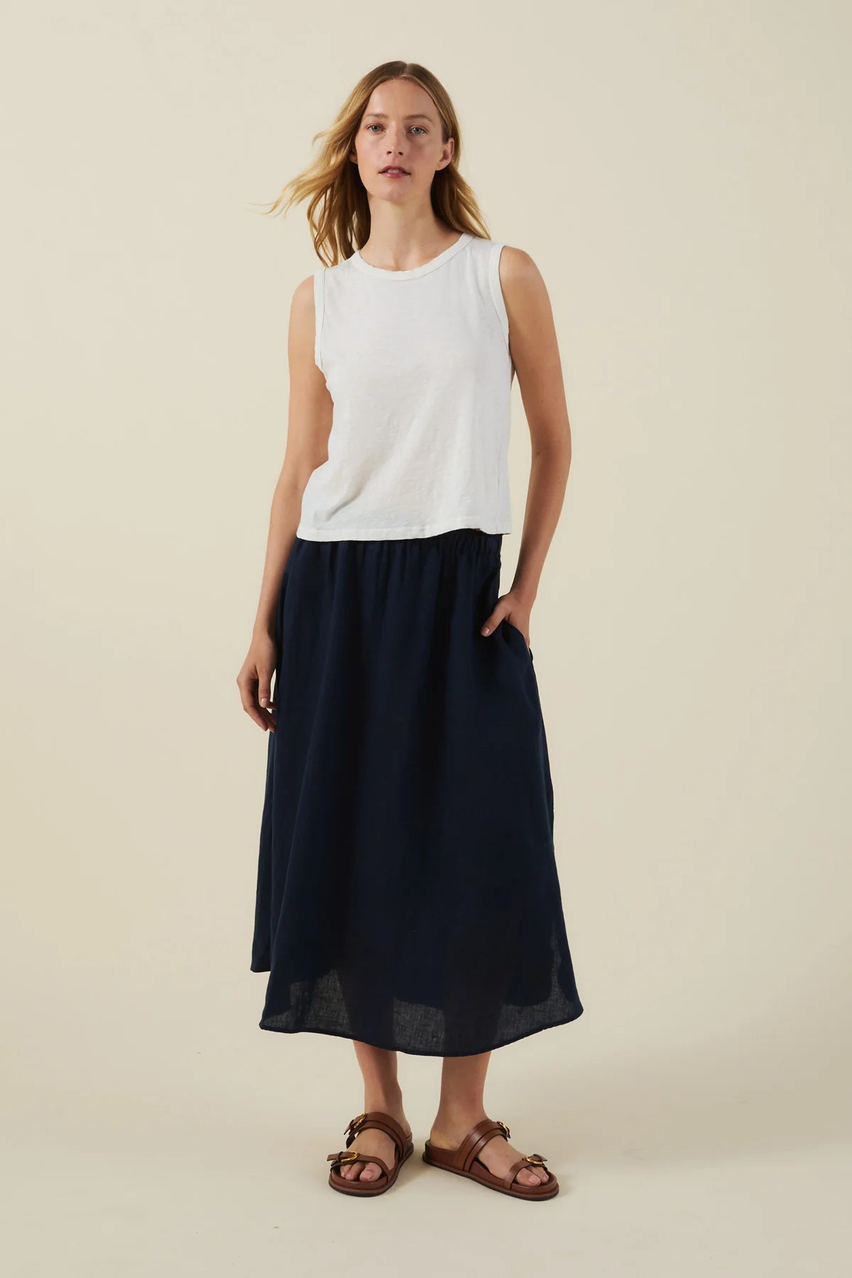 Velvet - Ambria - Cotton Slub Tank Top in Beach