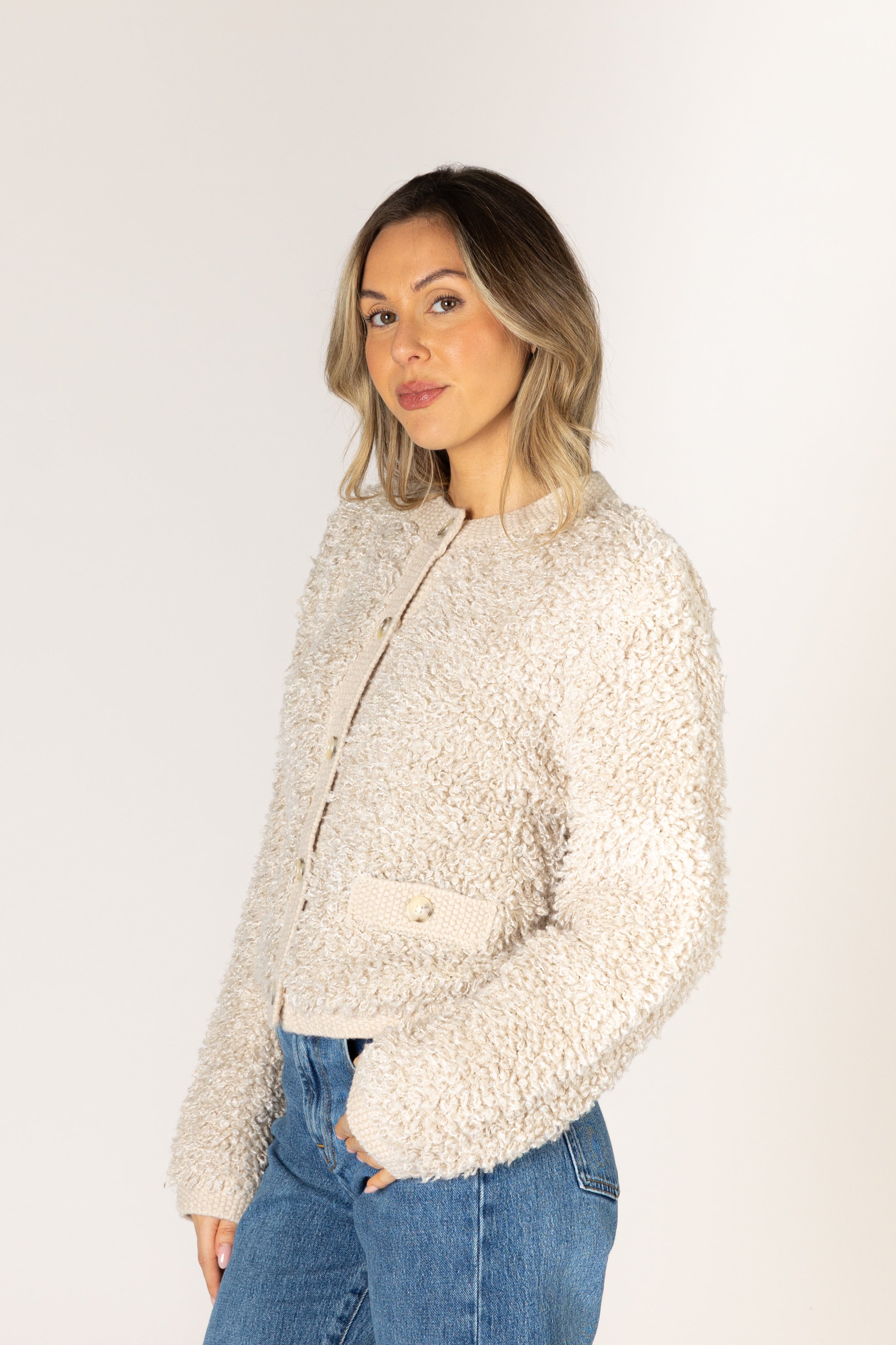 Lyla & Luxe - Anika - Novelty Jacket in Papyrus