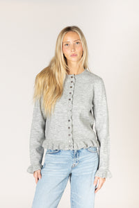 Lyla & Luxe - Annora - Novelty Ruffle Cardi in Sterling