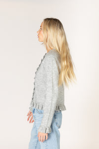 Lyla & Luxe - Annora - Novelty Ruffle Cardi in Sterling
