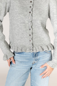 Lyla & Luxe - Annora - Novelty Ruffle Cardi in Sterling