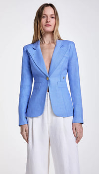 Smythe - Linen Classic Duchess Blazer in Periwinkle Linen