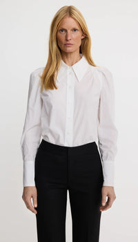 Smythe - Box Pleat Shirt in Optic White