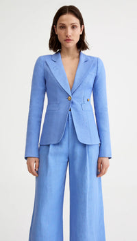 Smythe - Linen Classic Duchess Blazer in Periwinkle Linen