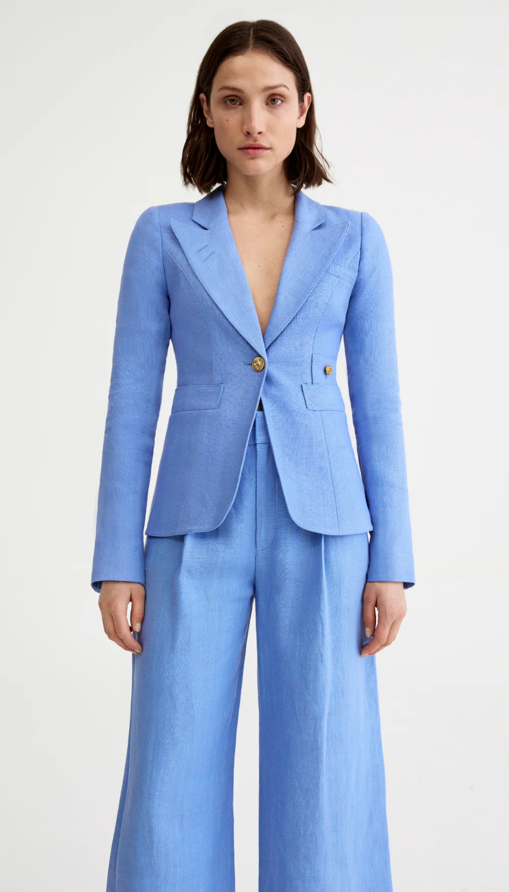 Smythe - Linen Classic Duchess Blazer in Periwinkle Linen