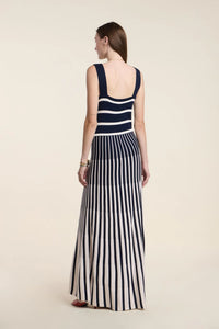 Velvet - Aveline - Stripe Dress in Navy