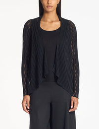 Sarah Pacini - Openwork Mako Cardigan in Black