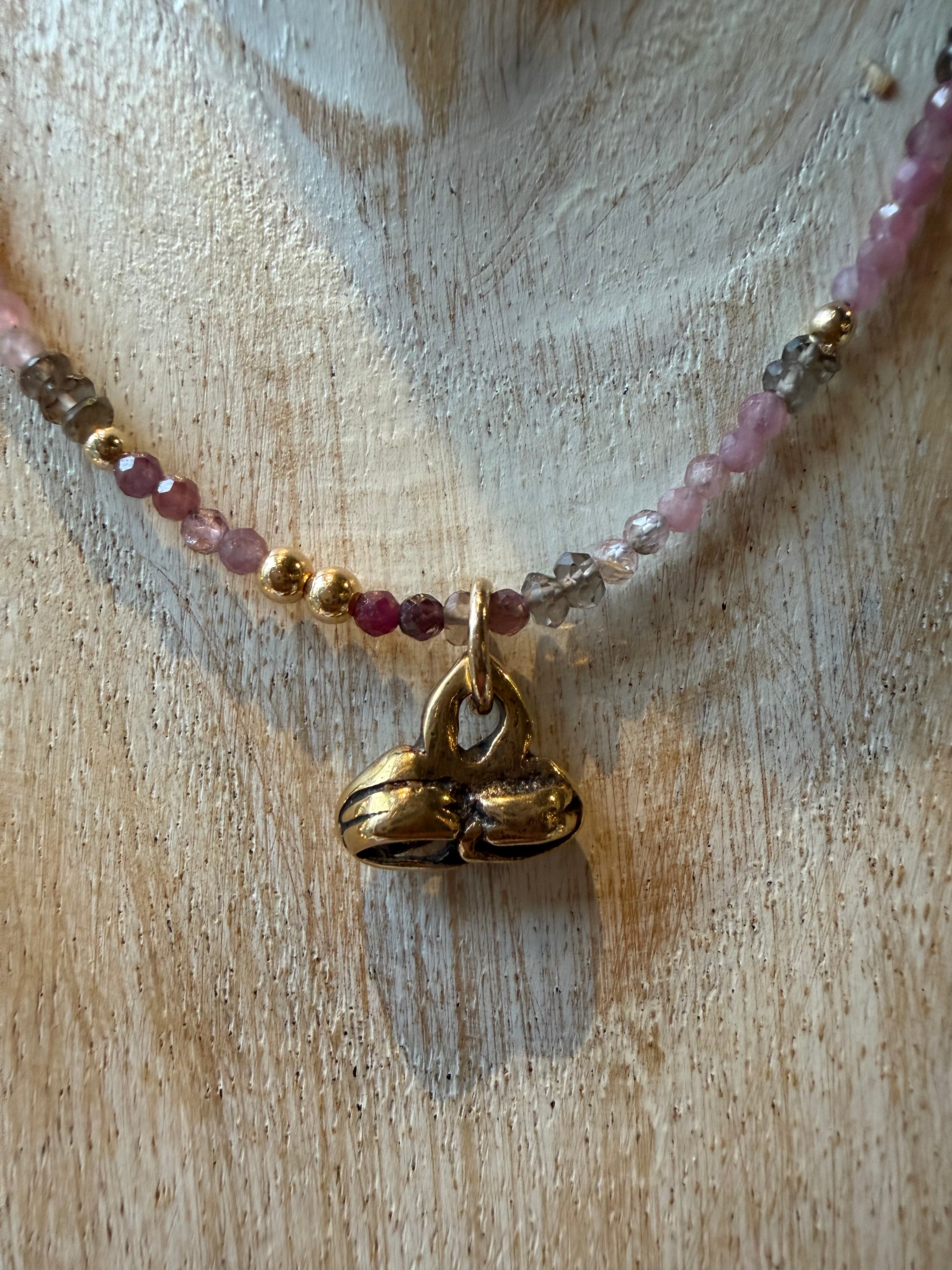 Studio Skanda by Mary Wakefield - Pink Tourmaline with Bronze Pendant Necklace