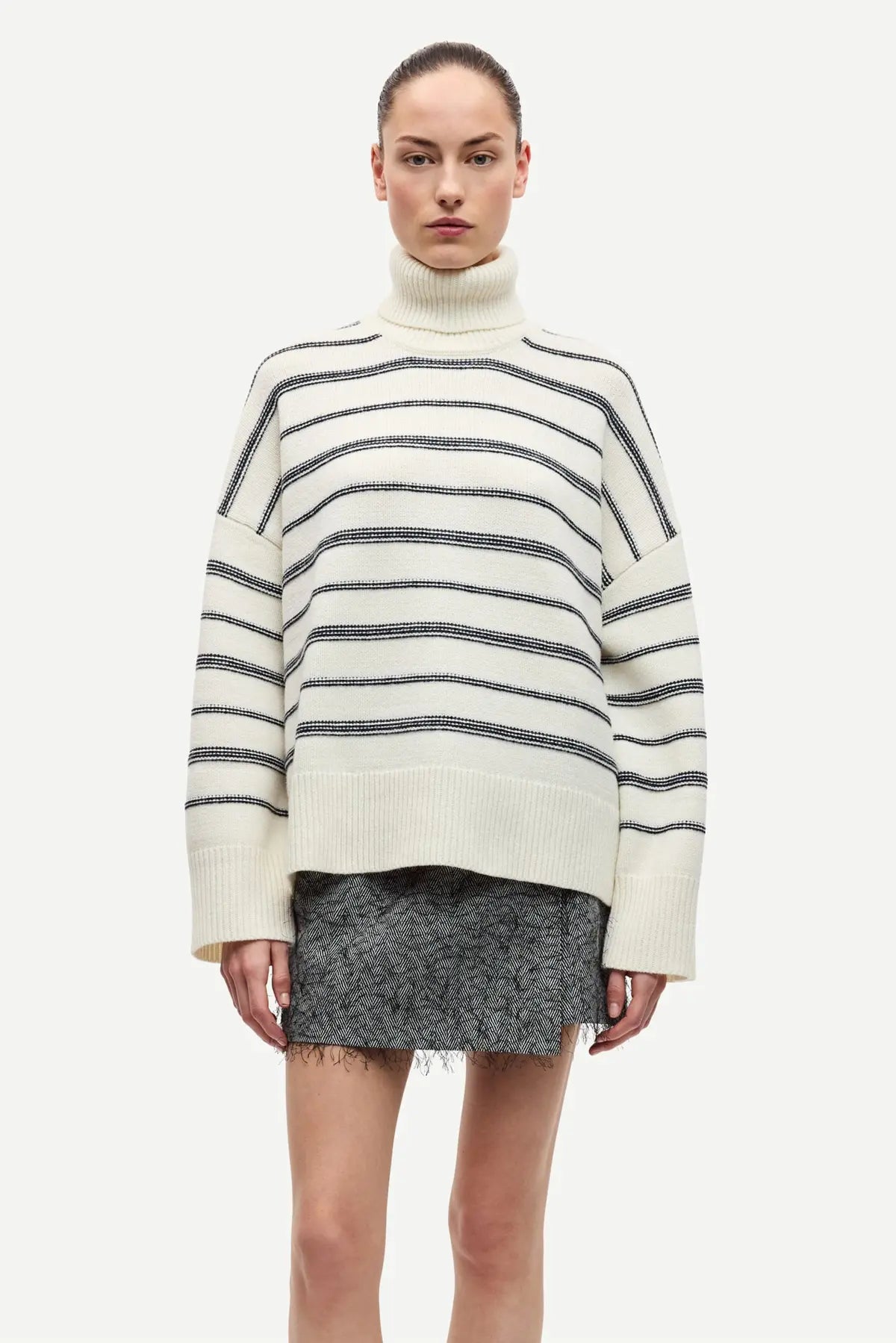 Samsøe Samsøe - Sakeiku Stripe Turtleneck in Clear Cream Stripe