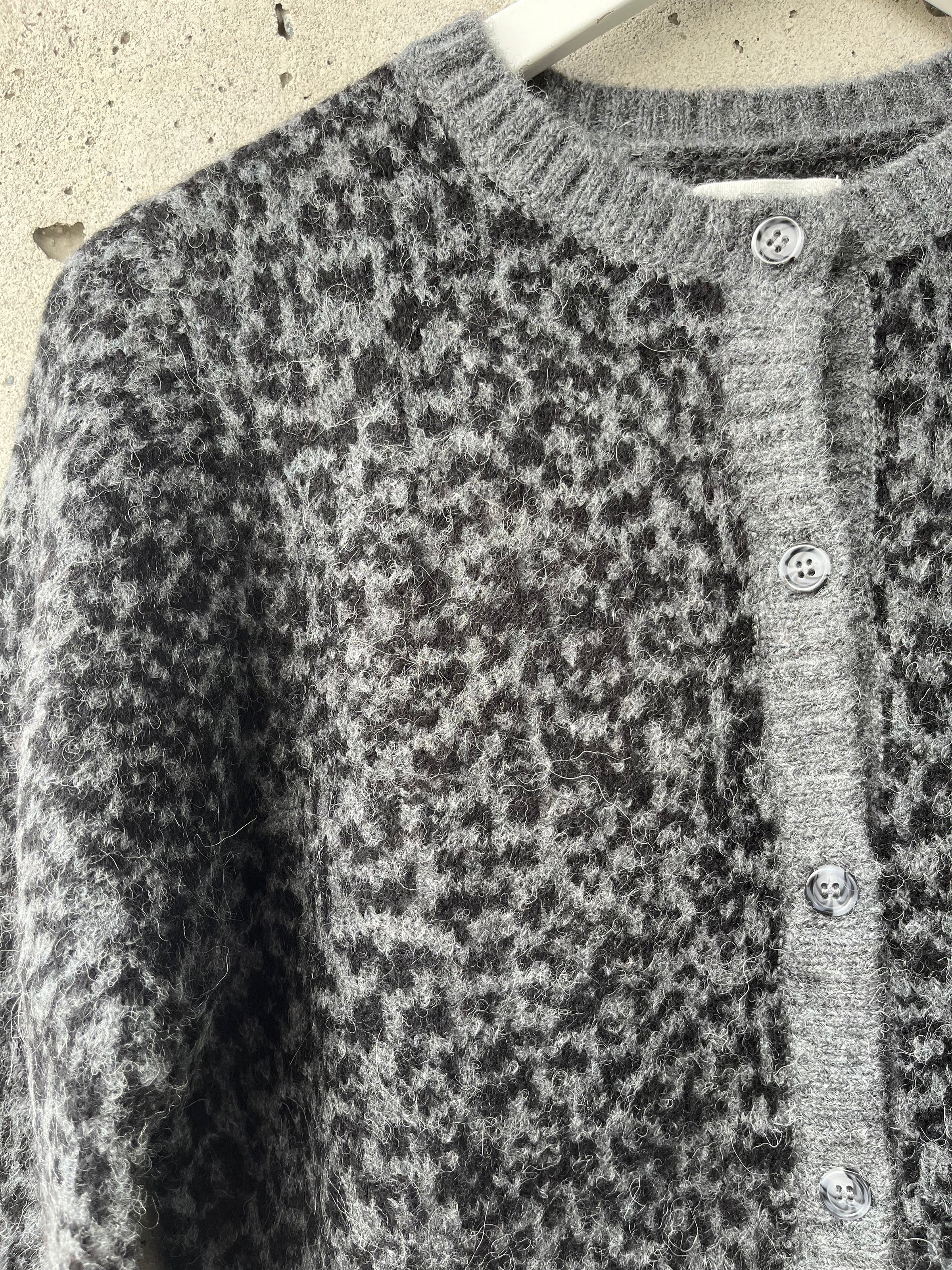 YERSE - Jacquard Cardigan in Leopard
