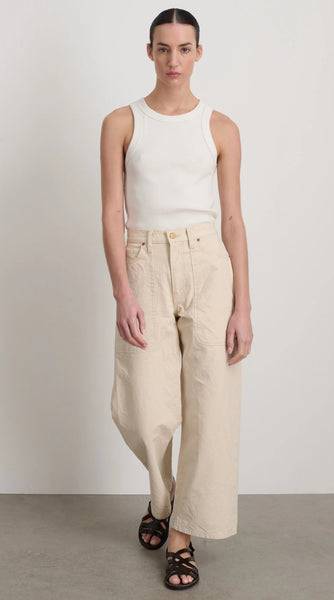 B Sides Jeans - Elissa Jean Patch Pocket in Mere White – Bernstein & Gold