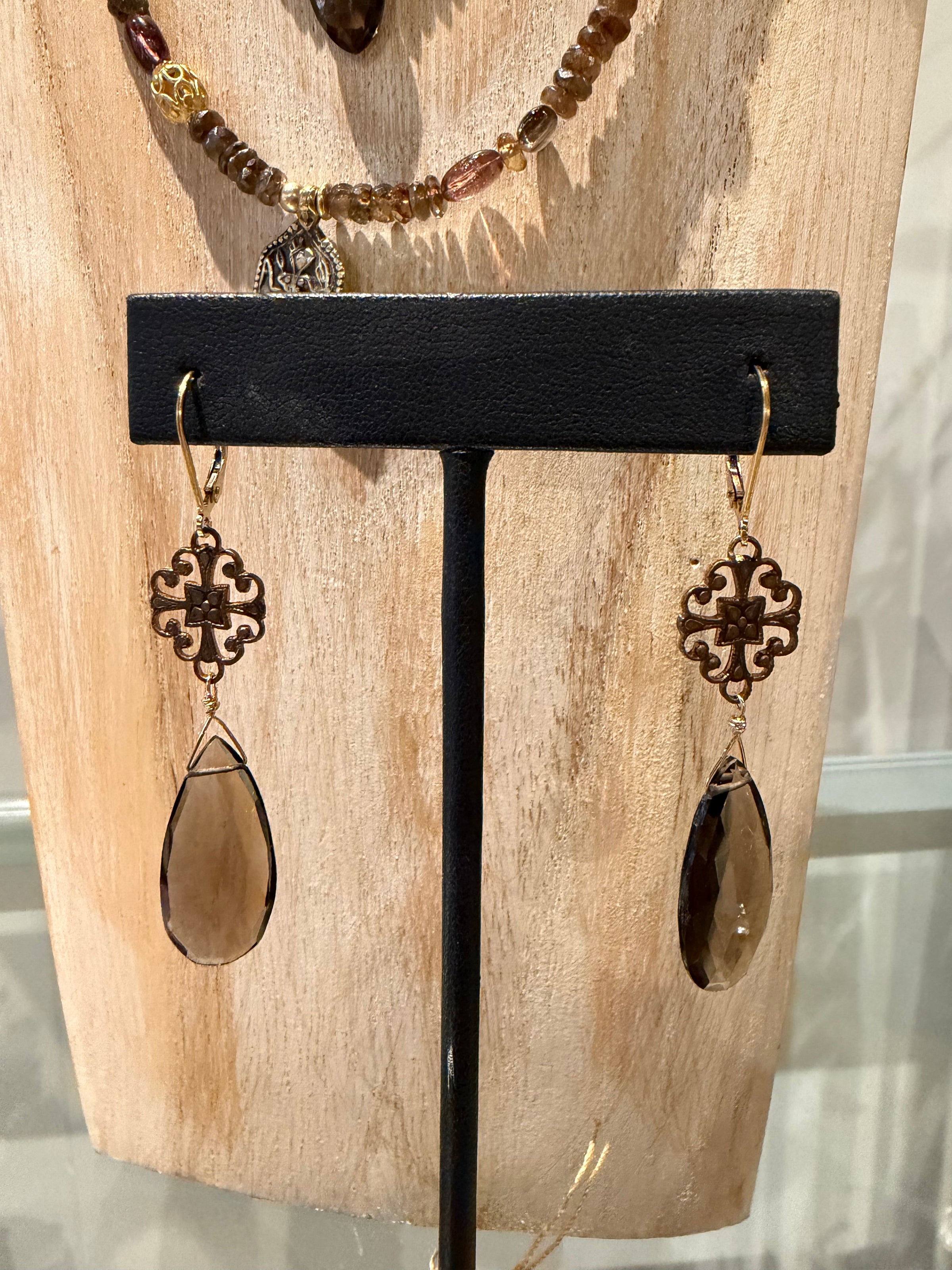 Studio Skanda by Mary Wakefield - Smokey Drop Earrings