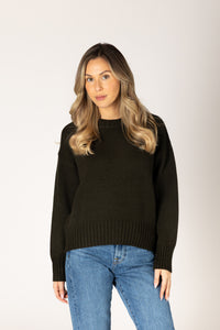 Lyla & Luxe - Becca - Essentials Crew Sweater in Olive
