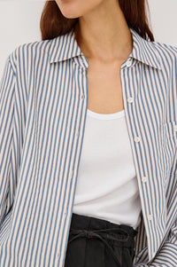 Rails - Beck Shirt - Ivory Steel Blue Stripe