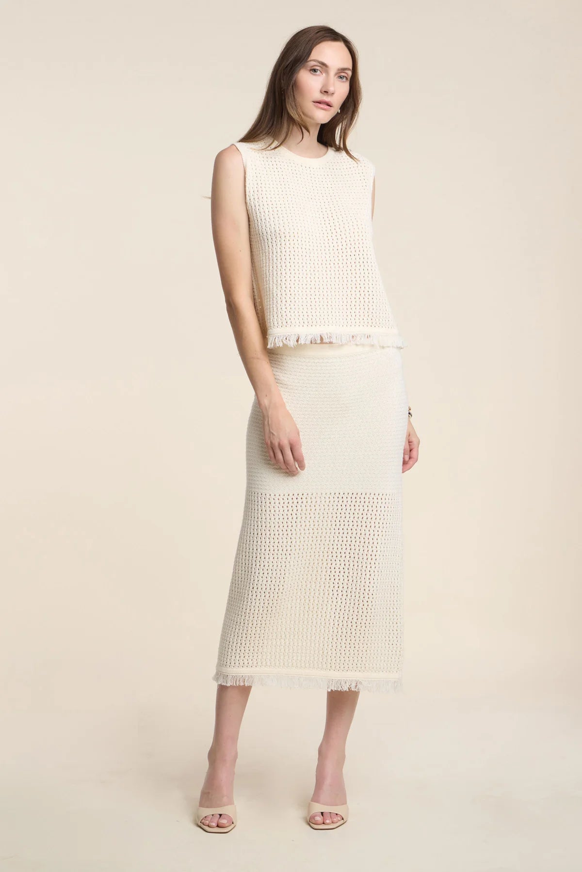 Velvet - Blythe - Mesh Cotton Knit Skirt