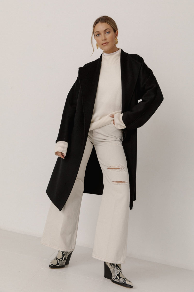 Heather Lynn - Sloan - Pure Cashmere Midi Wrap Coat