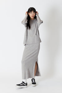 Lyla & Luxe - Brynn - Ribbed Lightweight Pullover in Grey Marl