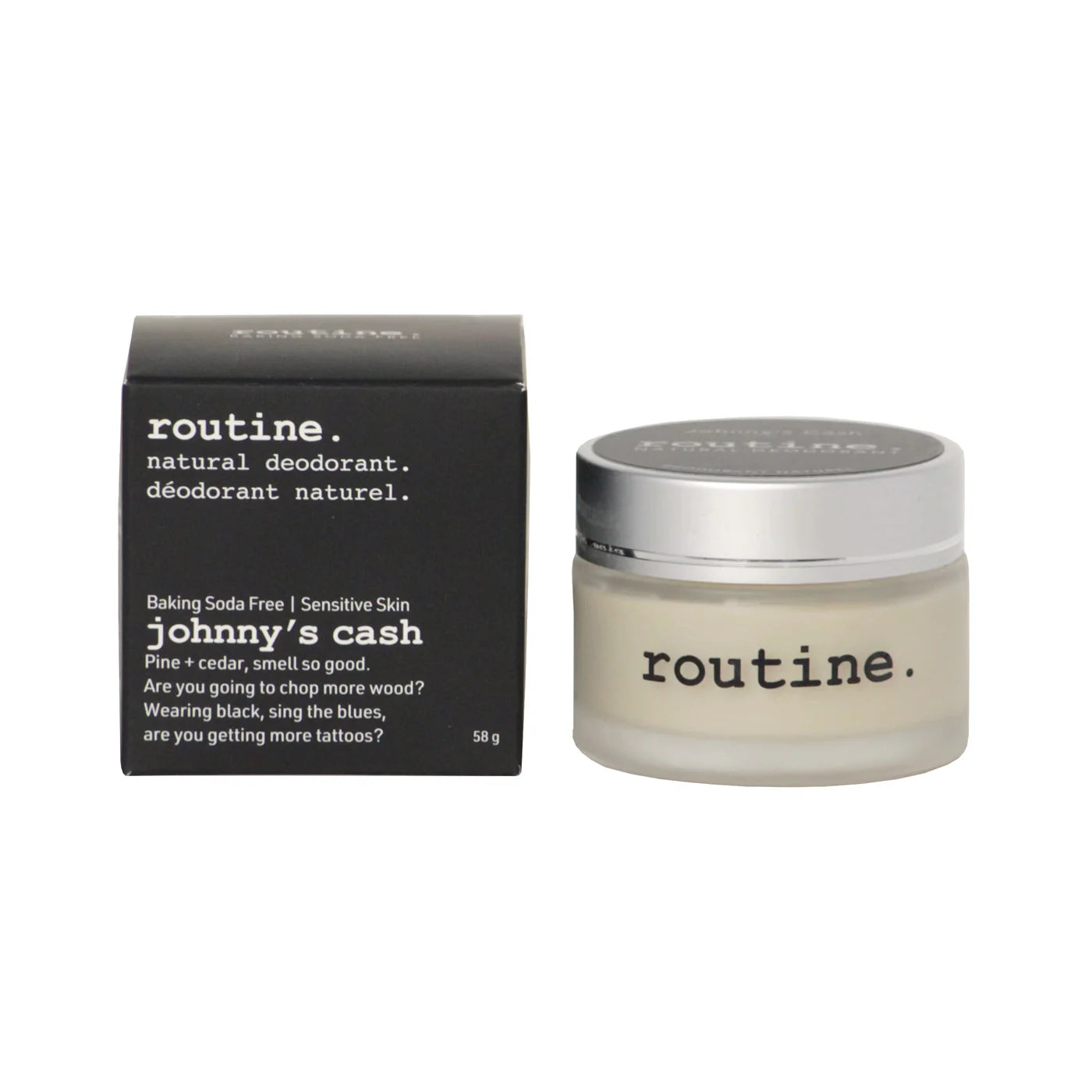 Routine. - Johnny's Cash Baking Soda Free Deodorant Jar