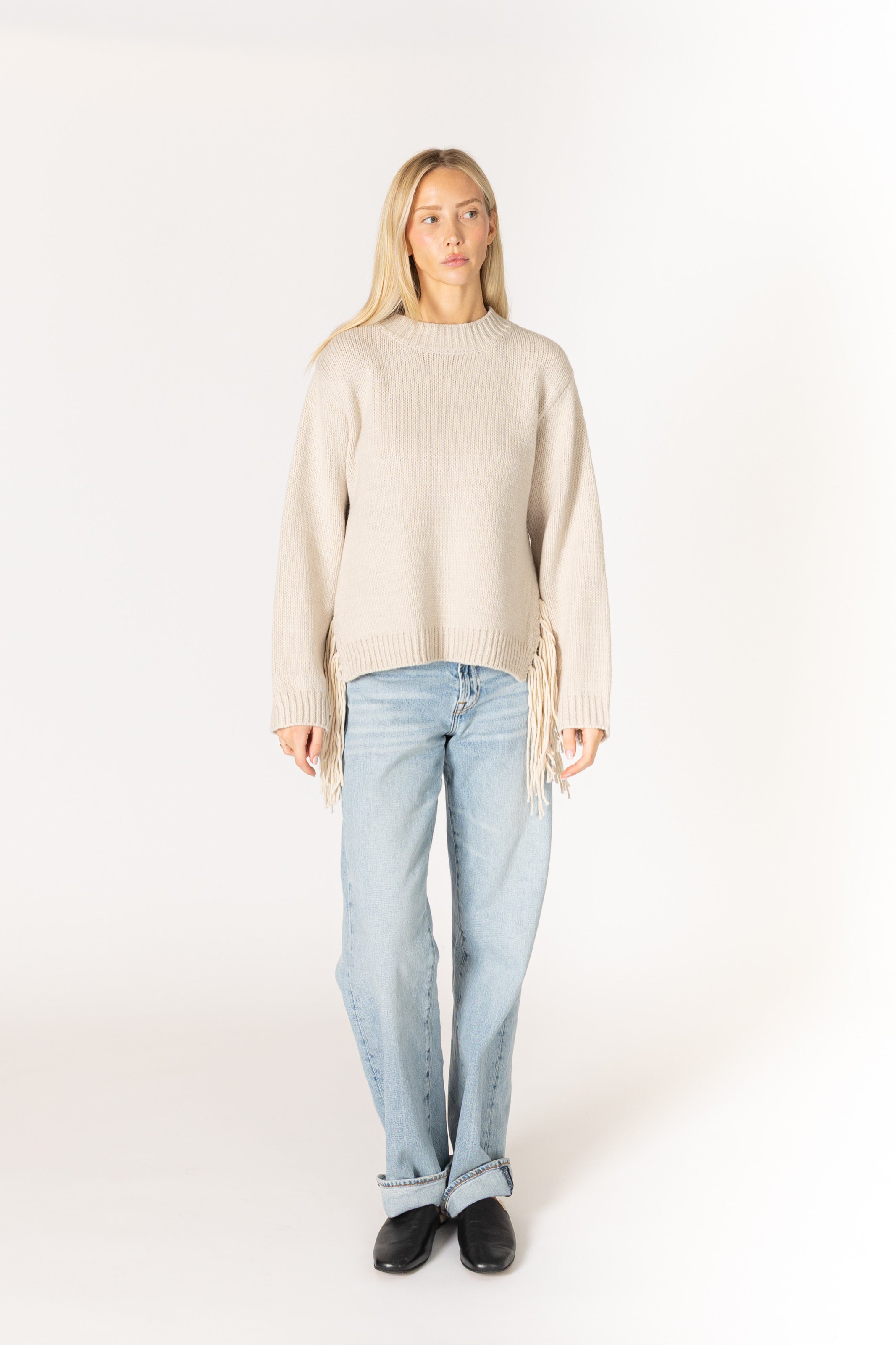 Lyla & Luxe - Buck - Novelty Tassel Sweater in Bone