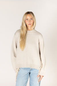 Lyla & Luxe - Buck - Novelty Tassel Sweater in Bone